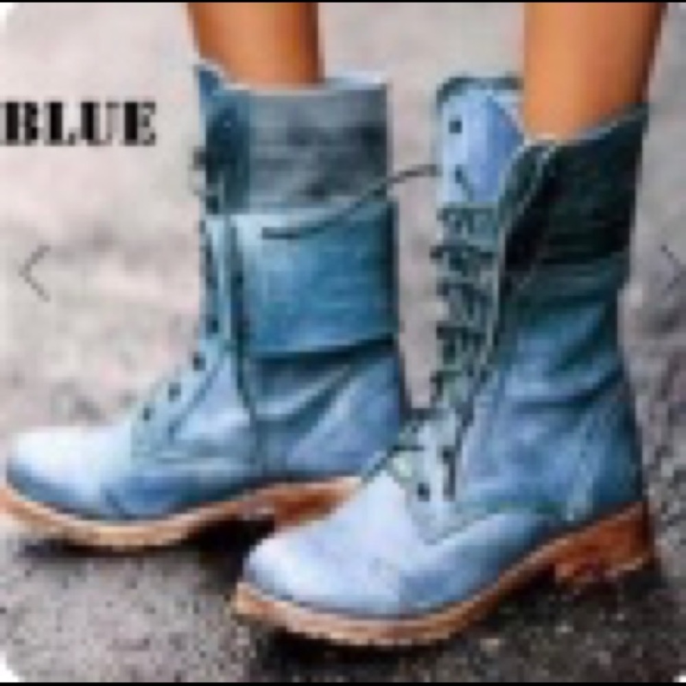 Light Blue Ankle Boots